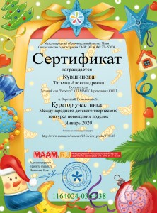Диплом куратора январь 2020